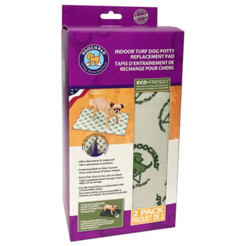 PoochPad Indoor Turf Dog Potty Replacement Pee Pad 24" x 16" - 2 pk
