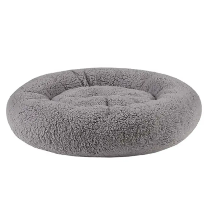 Friends Forever Gray Sherpa Donut Dog Bed 20"