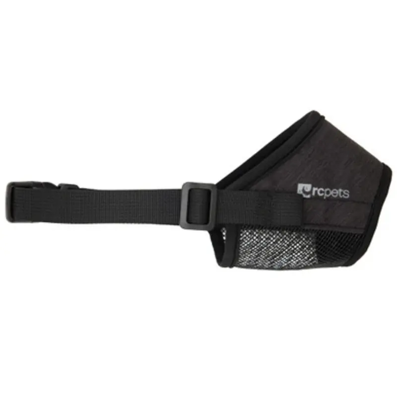 RC Pets Soft Fit Heather Black Dog Muzzle XX-Small