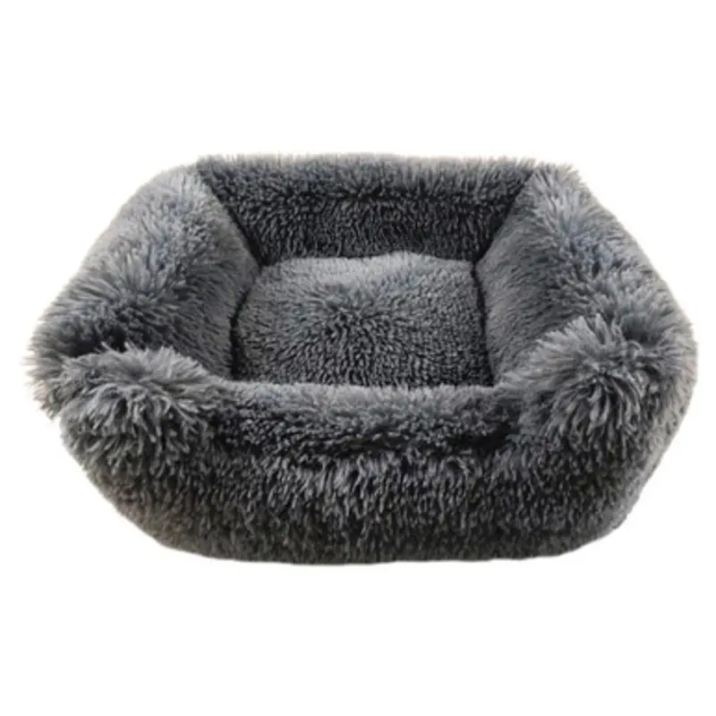 Sammy & Sadie Steel Gray Cozy Cuddler Fur Pet Bed 22" x 18"
