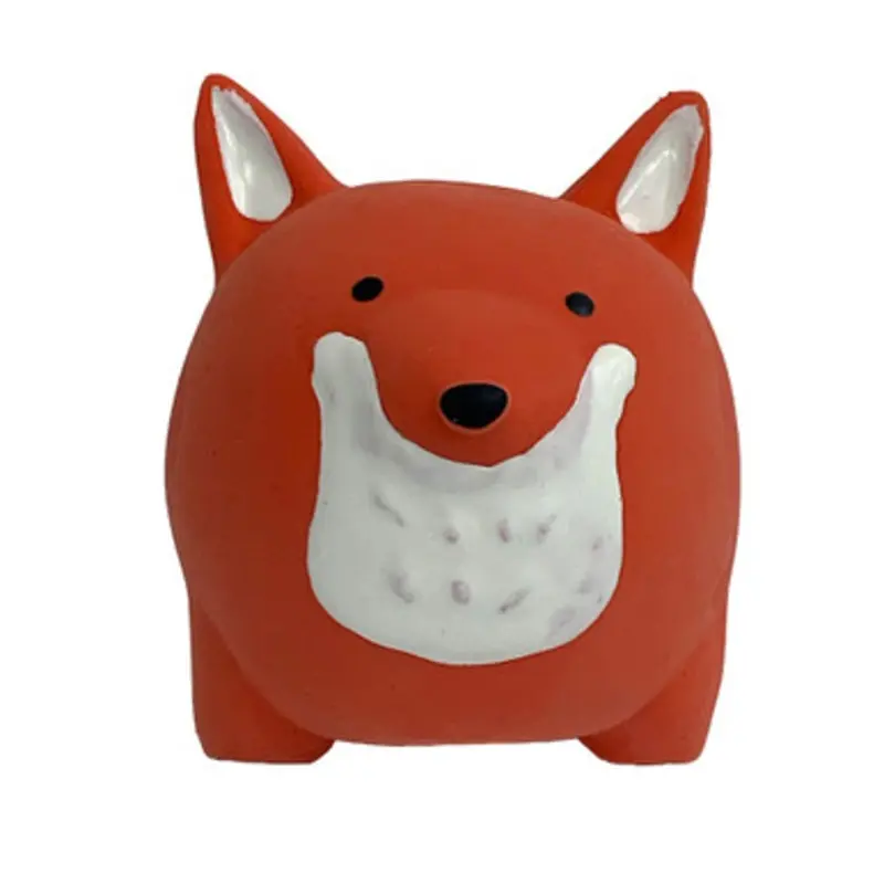 Multipet Latex Round Fox Small Dog Toy 2.5"
