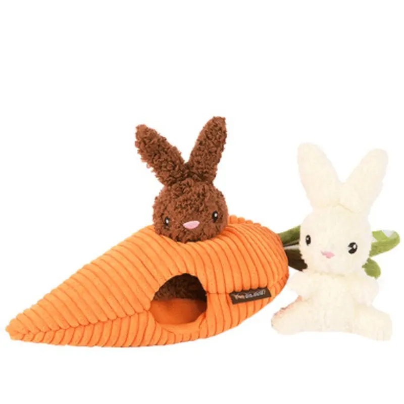 P.L.A.Y. Hippity Hoppity Funny Bunnies Puzzle Plush Dog Toy One Size