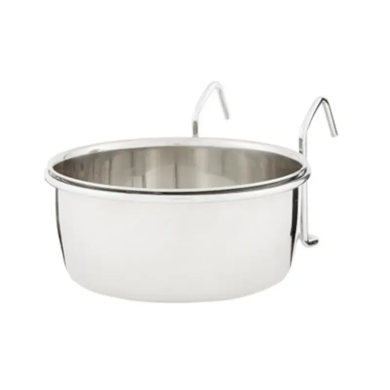 Spot Stainless Steel Coop Cup Wire Hanger Crate Pet Bowl 10 oz
