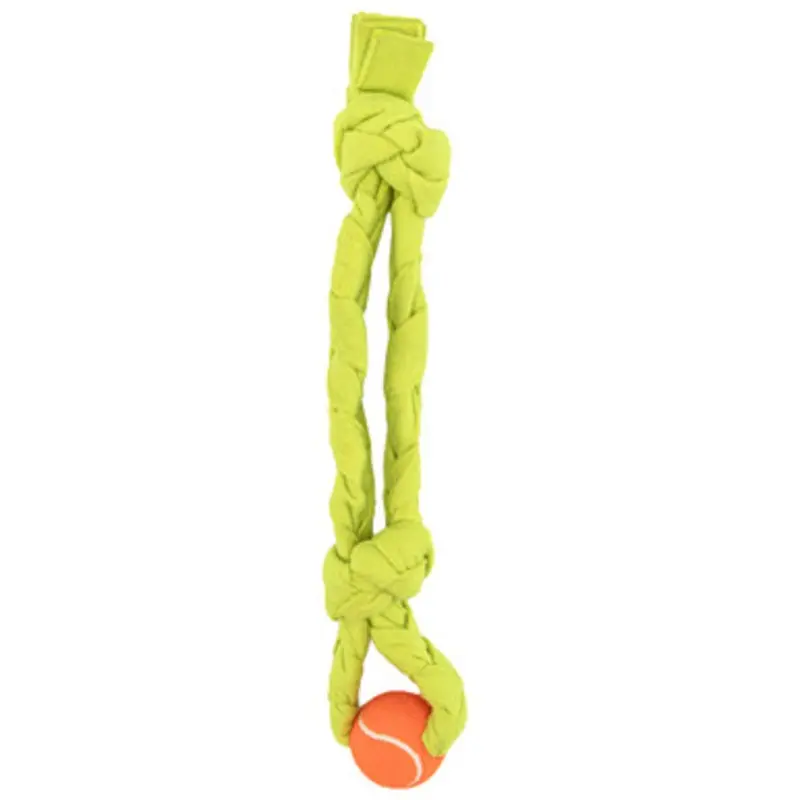 Guru Figure 8 Squeaking Tennis Snuffle Rope Interactive Dog Toy One Size