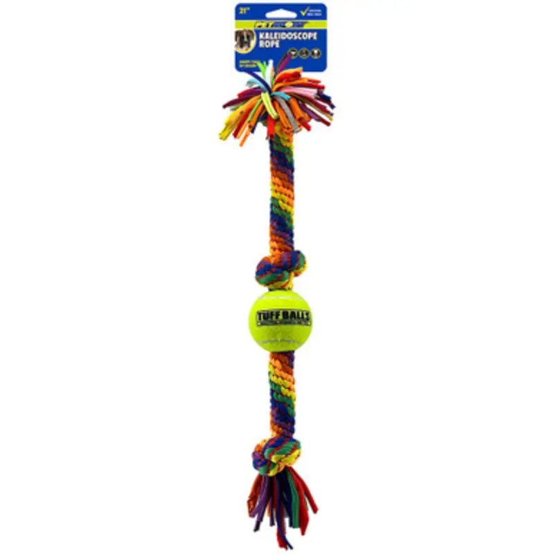 Petsport Kaleidoscope 3 Knot Rope w/ Ball Dog Toy Large