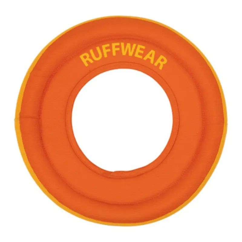Ruffwear Hydro Plane Campfire Orange Soft Floating Flying Disc Dog Toy Medium