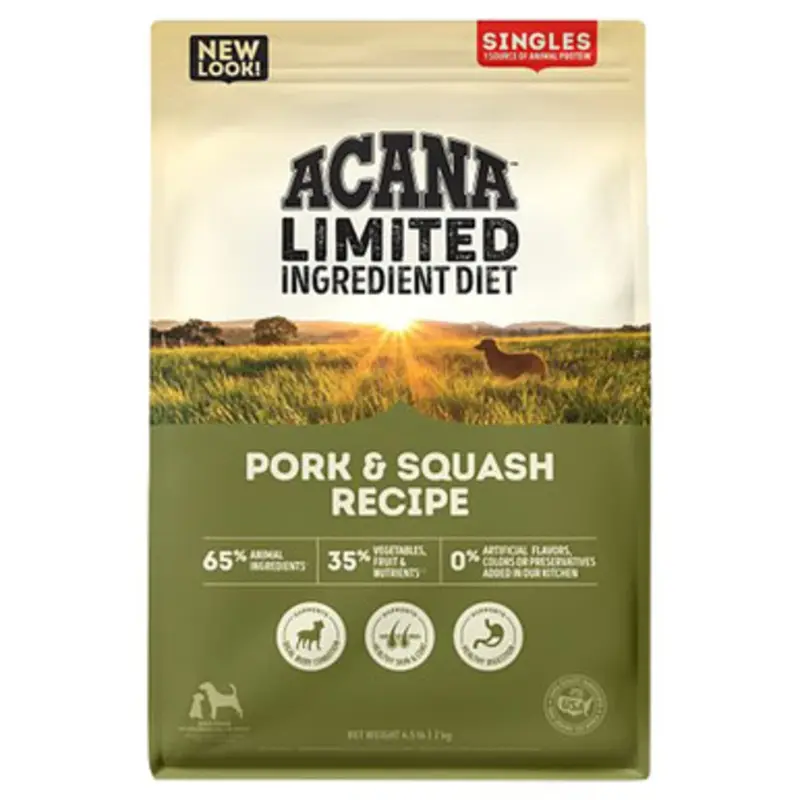 Acana Limited Ingredient Diet Singles Pork & Squash Recipe Dry Dog Food 4.5 lb