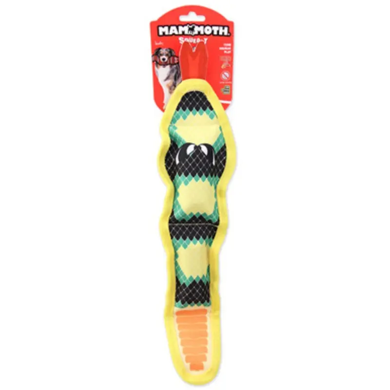 Mammoth Squeaky Snake Tough Dog Toy, Assorted Colors Small