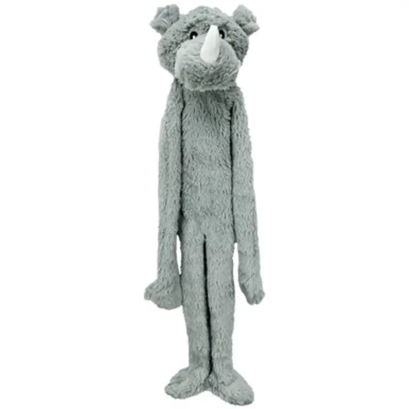 Pet Envy Swingin' Flattie Rhino Crinkle Dog Toy One Size
