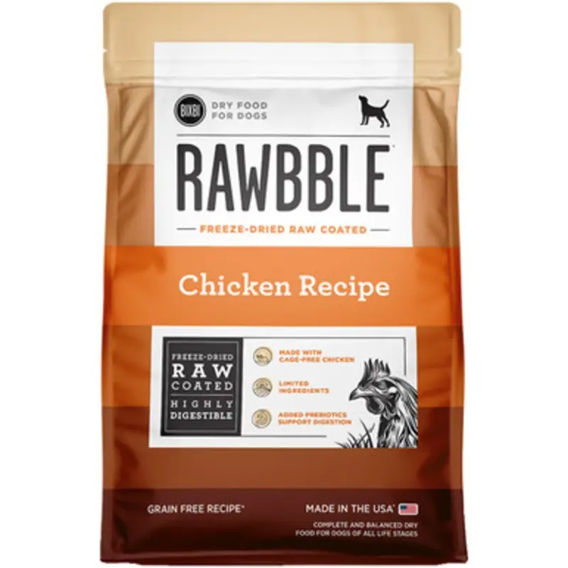 Bixbi Rawbble Freeze-Dried Raw Coated Chicken Recipe Grain Free Dry Dog Food 4 lb