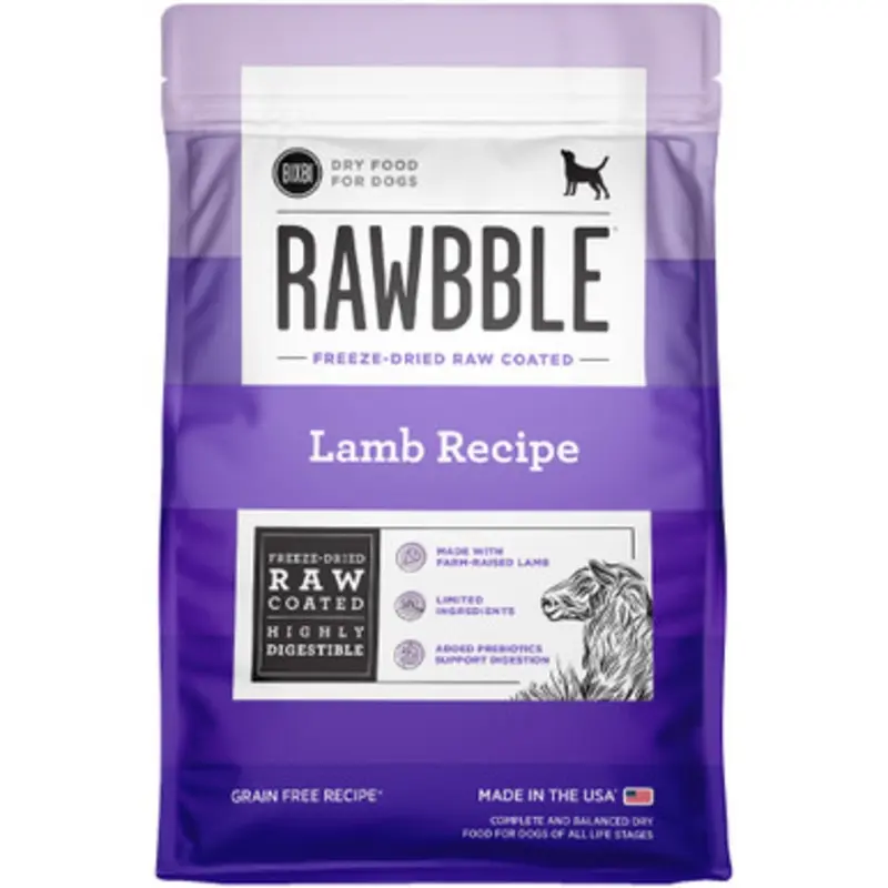 Bixbi Rawbble Freeze-Dried Raw Coated Lamb Recipe Grain Free Dry Dog Food 4 lb