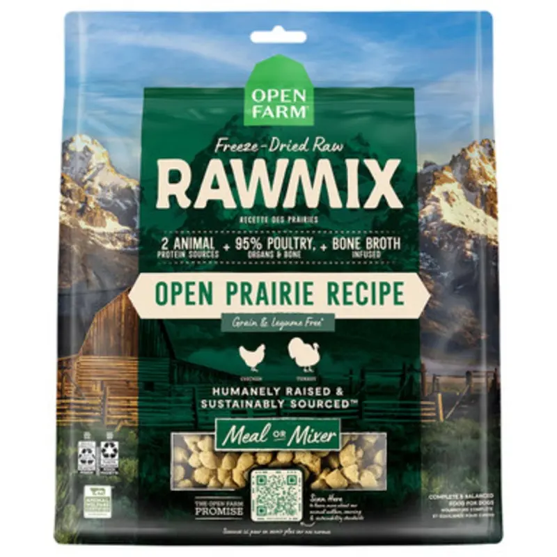 Open Farm RawMix Grain Free Open Prairie Recipe Freeze-Dried Raw Dog Food 13.5 oz
