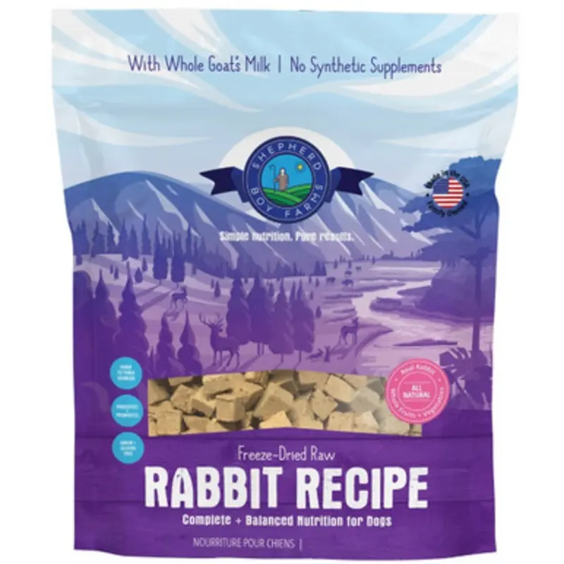 Shepherd Boy Farms Rabbit Recipe Freeze-Dried Raw Dog Food 14 oz
