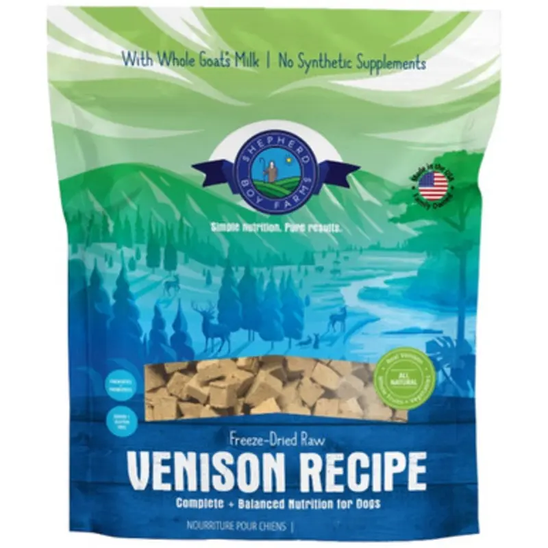Shepherd Boy Farms Venison Recipe Freeze-Dried Raw Dog Food 14 oz