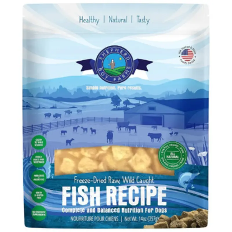 Shepherd Boy Farms Wild Caught Fish Recipe Freeze-Dried Raw Dog Food 14 oz