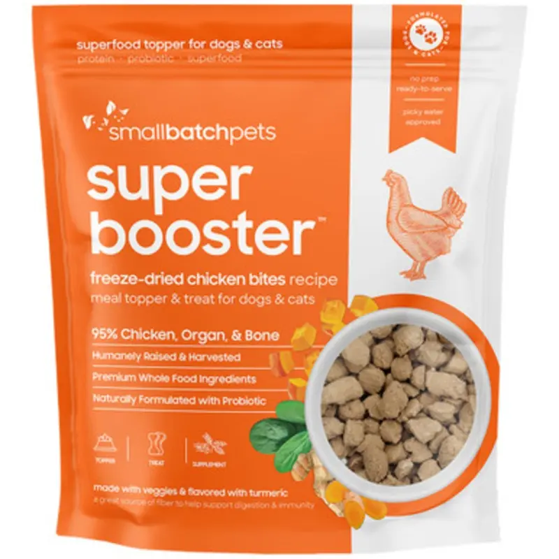Smallbatch Supper Booster Freeze-Dried Chicken Bites Recipe Dog & Cat Food Topper 7 oz