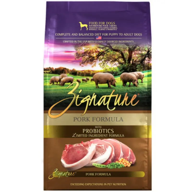 Zignature Limited Ingredient Pork Formula w/ Probiotics Dry Dog Food 4 lb