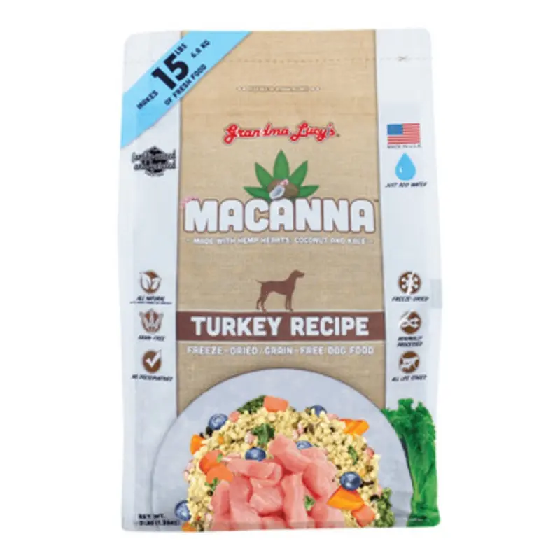 Grandma Lucy's Macanna Turkey Grain-Free Freeze-Dried Dog Food 3 lb
