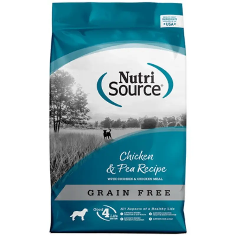 NutriSource Chicken & Pea Recipe w/ Chicken & Chicken Meal Grain Free Dry Dog Food 4 lb