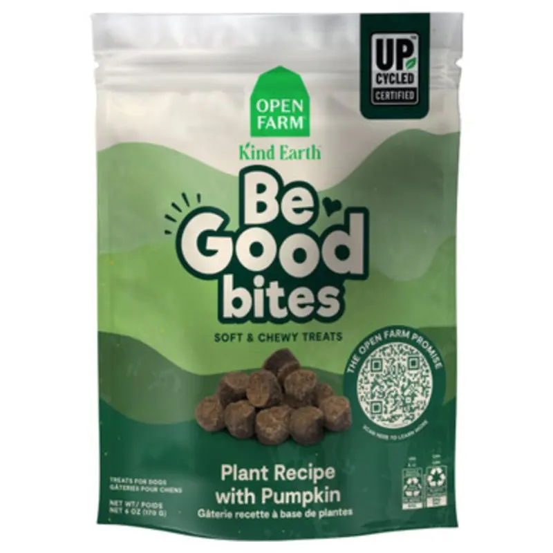 Open Farm Kind Earth Be Good Bites Plant Recipe w/ Pumpkin Soft & Chewy Dog Treats 6 oz