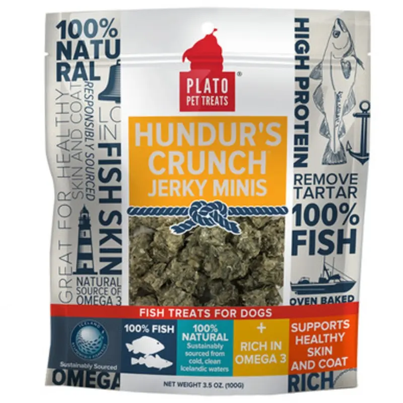 Plato Hundur's Crunch Jerky Minis Fish Dog Treats 3.5 oz