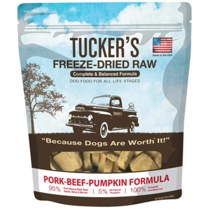 Tucker's Freeze-Dried Raw Pork-Beef-Pumpkin Recipe Dog Food 14 oz