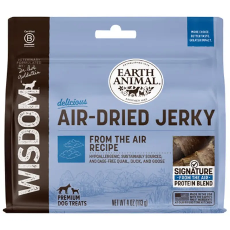 Dr. Bob Goldsteins Wisdom Air-Dried Jerky From The Air Recipe Premium Dog Treats 4 oz