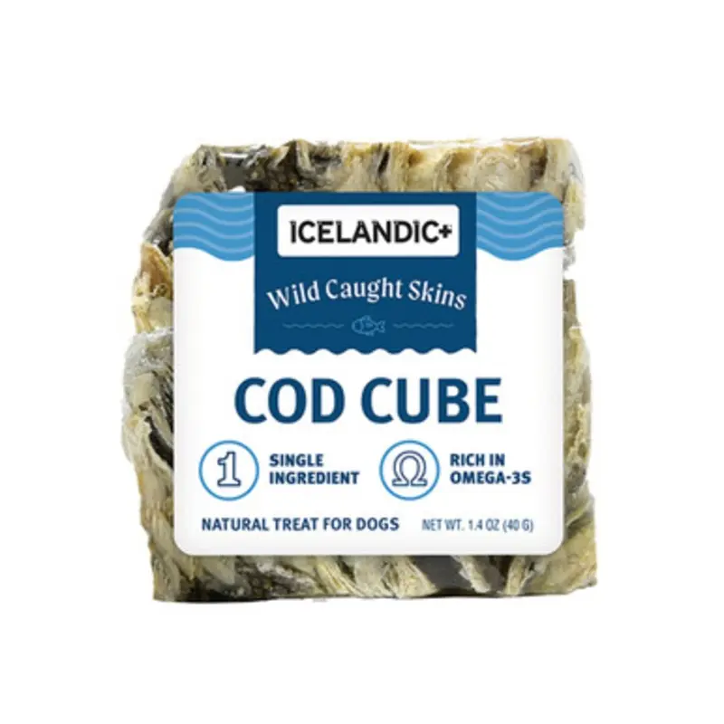 Icelandic+ Wild Caught Skins Cod Cube Natural Dog Treat 1.4 oz