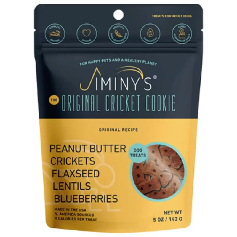 Jiminy's Original Cricket, Peanut Butter & Blueberry Recipe Cookie Dog Treats 5 oz