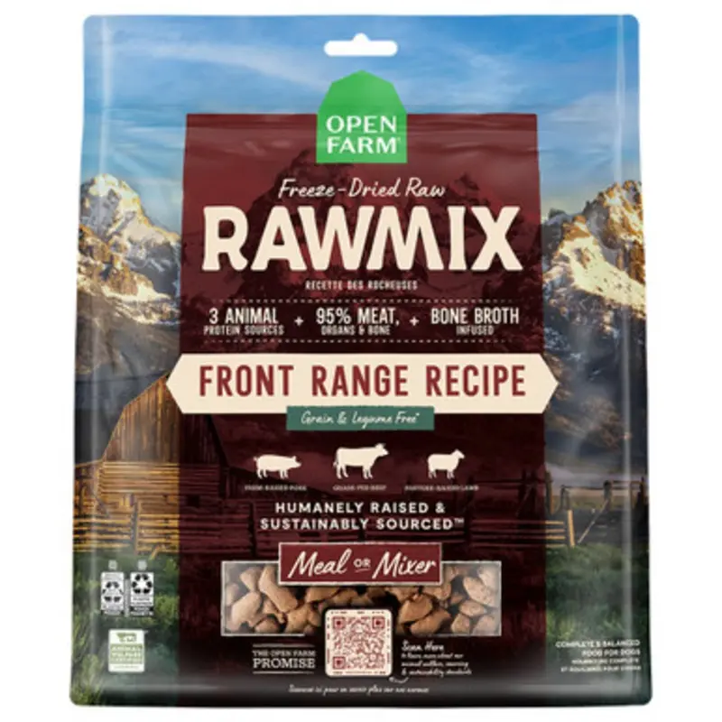 Open Farm RawMix Grain Free Front Range Recipe Freeze-Dried Raw Dog Food 13.5 oz