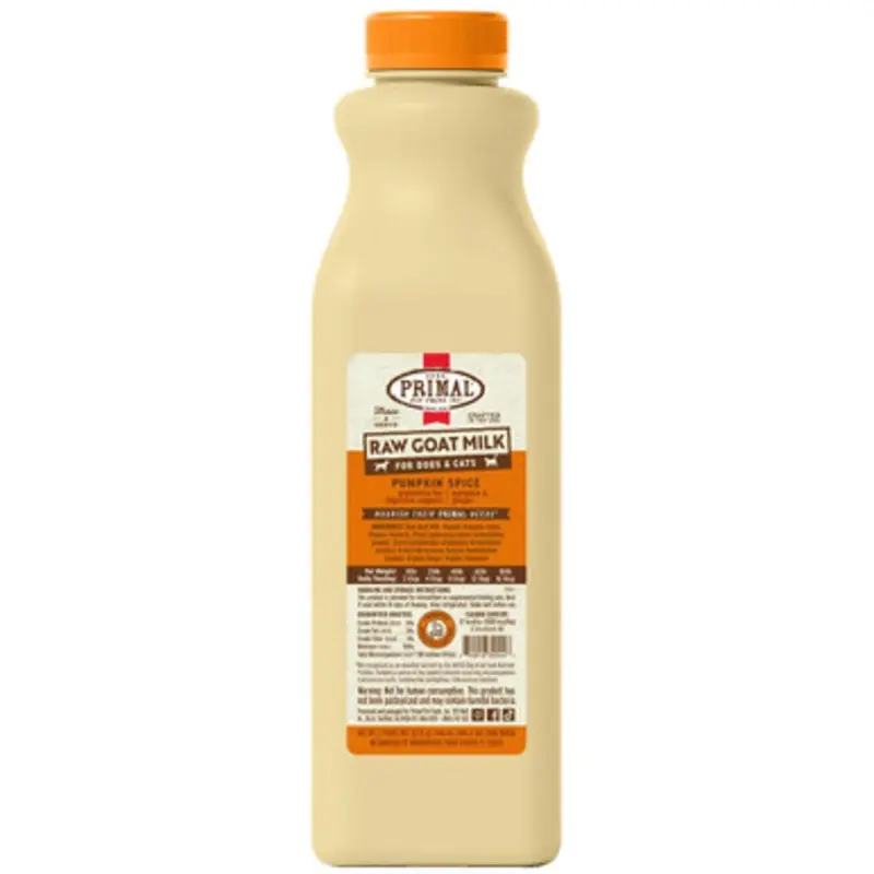 Primal Pumpkin Spice Raw Goat Milk for Dogs & Cats 32 fl oz