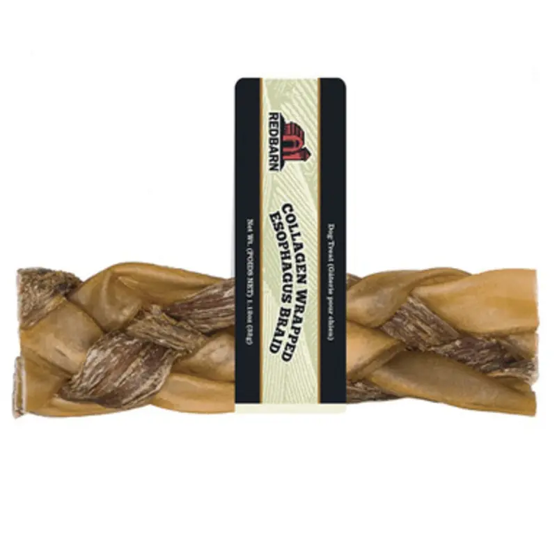 Redbarn Collagen Wrapped Esophagus Braid Dog Chew Treat Medium
