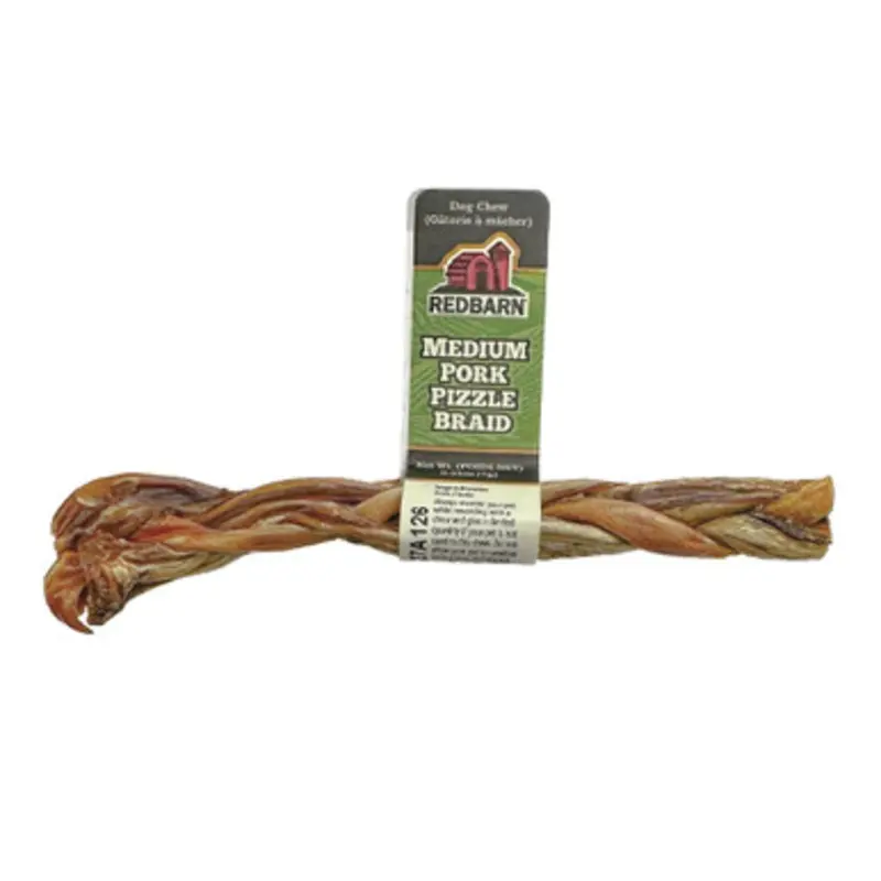 Redbarn Pork Pizzle Braid Dog Chew Treat Medium
