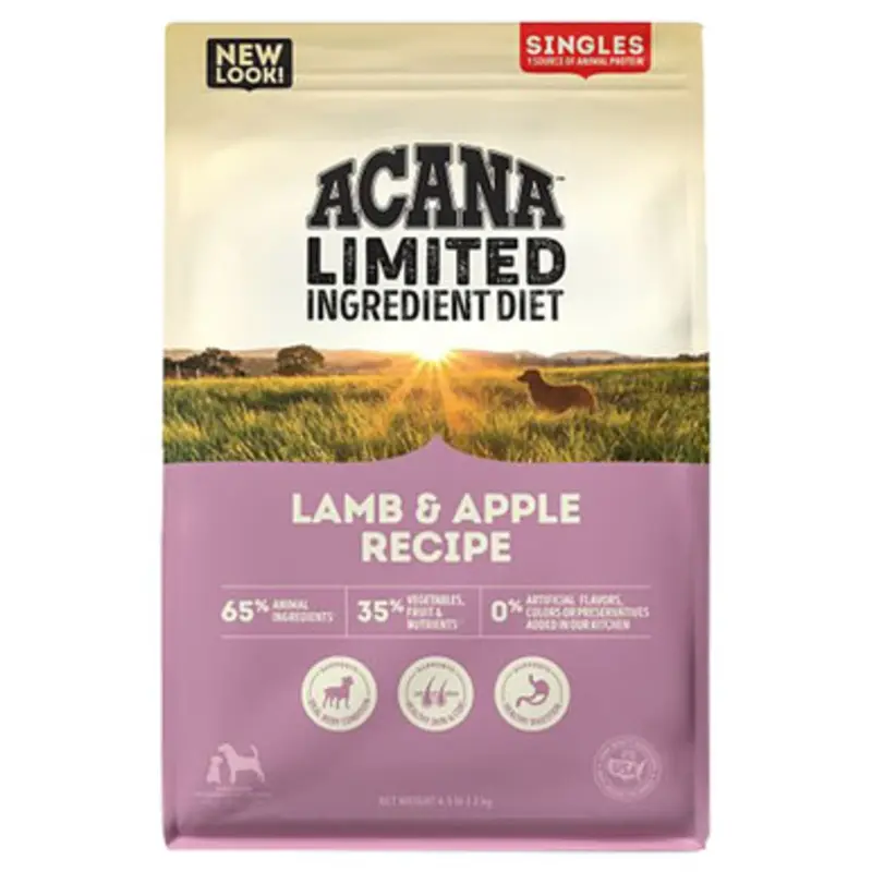 Acana Limited Ingredient Diet Singles Lamb & Apple Recipe Dry Dog Food 4.5 lb