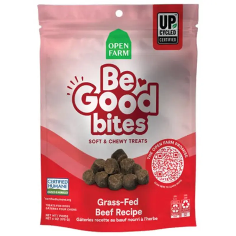Open Farm Be Good Bites Grass-Fed Beef Recipe Soft & Chewy Dog Treats 6 oz