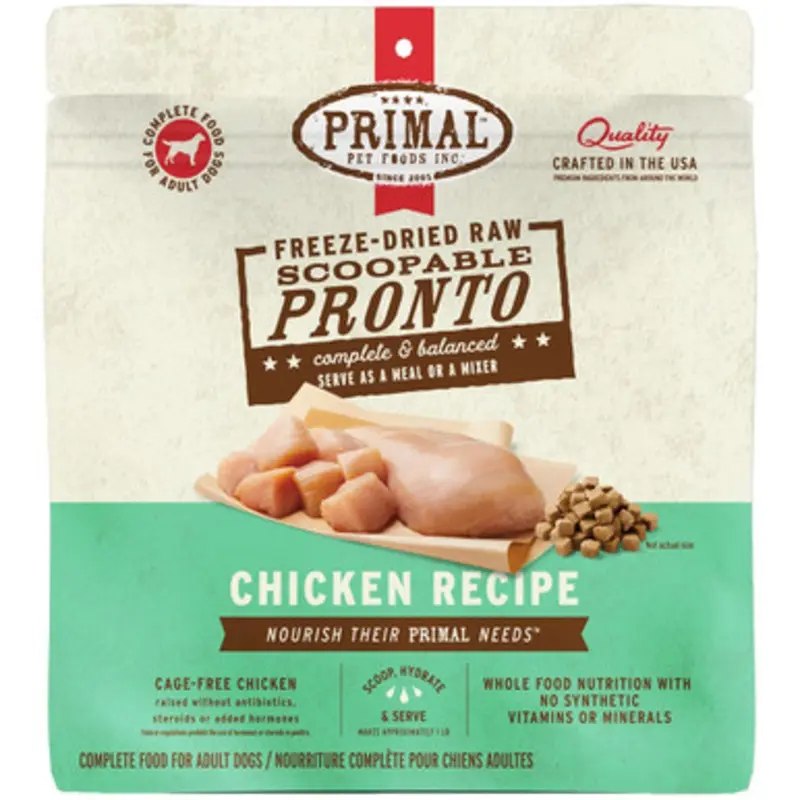 Primal Freeze-Dried Raw Scoopable Pronto Chicken Recipe Adult Dog Food 7 oz