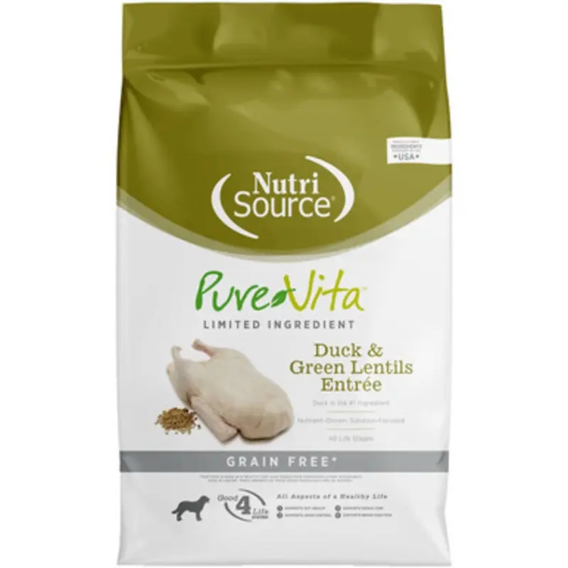 PureVita Limited Ingredient Duck & Green Lentils Entre Grain Free Dry Dog Food 4 lb