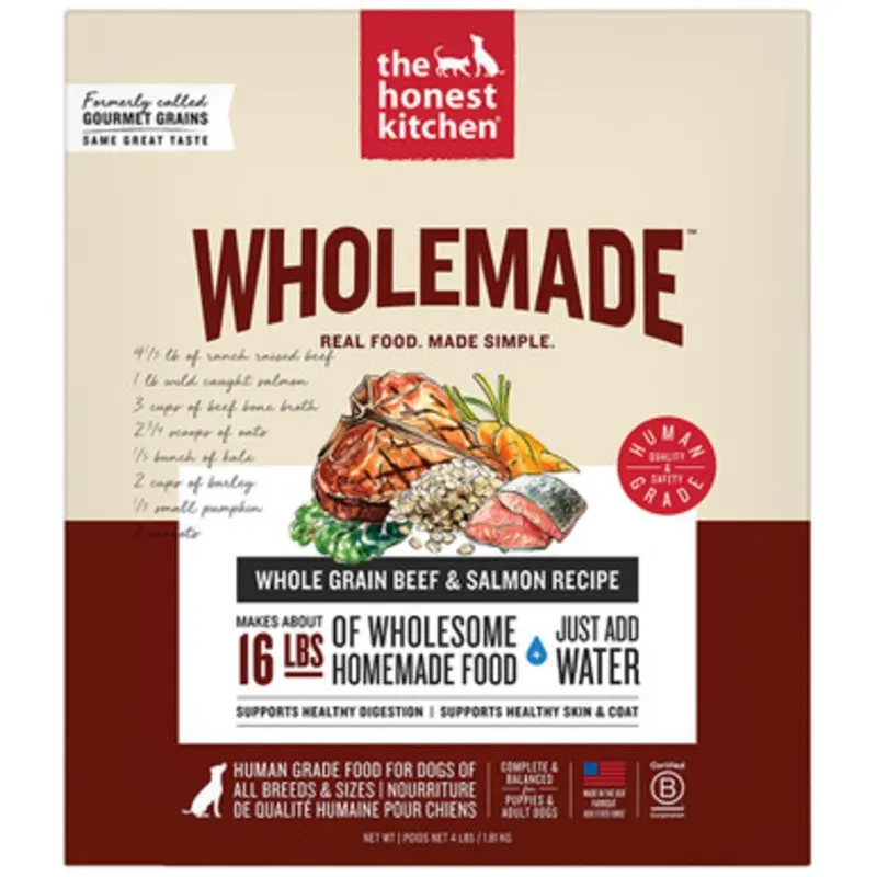 The Honest Kitchen WholeMade Whole Grain Beef & Salmon Recipe Dehydrated Dog Food 4 lb