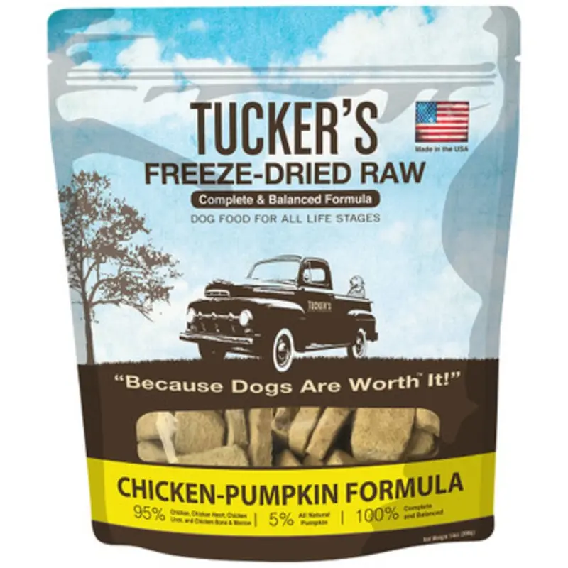 Tucker's Freeze-Dried Raw Chicken-Pumpkin Recipe Dog Food 14 oz
