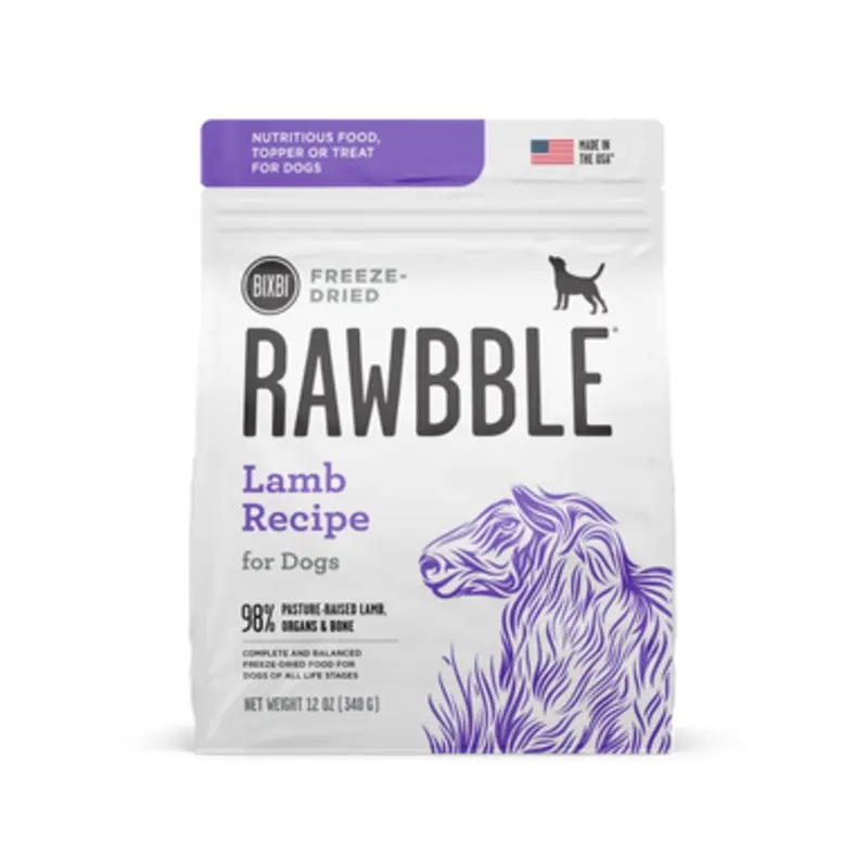 Bixbi Rawbble Lamb Recipe Freeze-Dried Dog Food 26 oz
