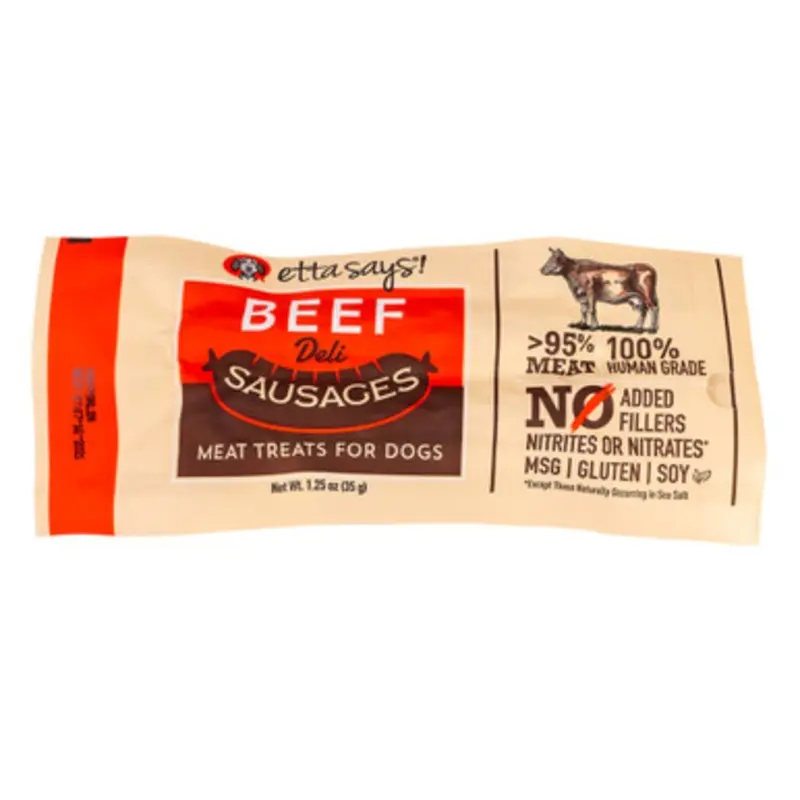 Etta Says! Beef Deli Sausages Meat Dog Treats 1.25 oz