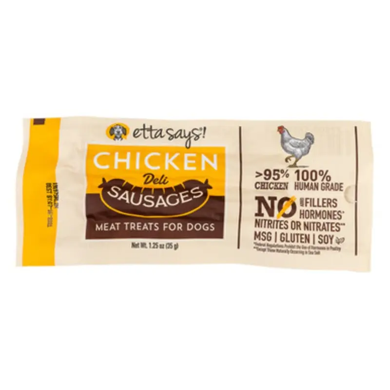 Etta Says! Chicken Deli Sausages Meat Dog Treats 1.25 oz