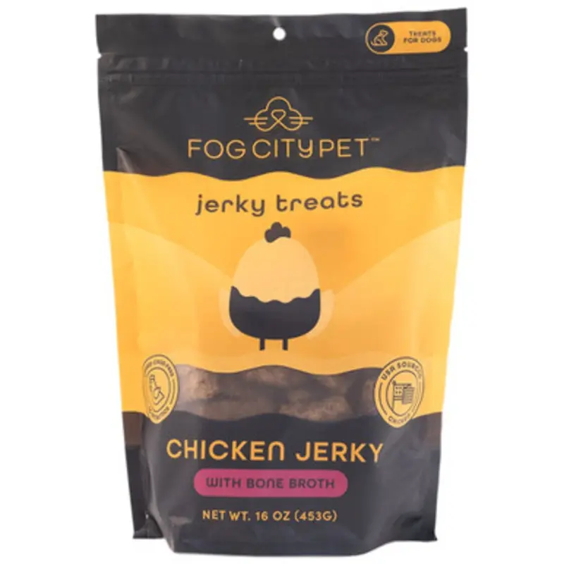 Fog City Pet Chicken w/ Bone Broth Recipe Air-Dried Jerky Dog Treats 16 oz