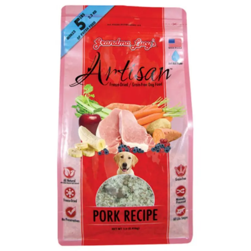 Grandma Lucy's Artisan Pork Grain-Free Freeze-Dried Dog Food 3 lb