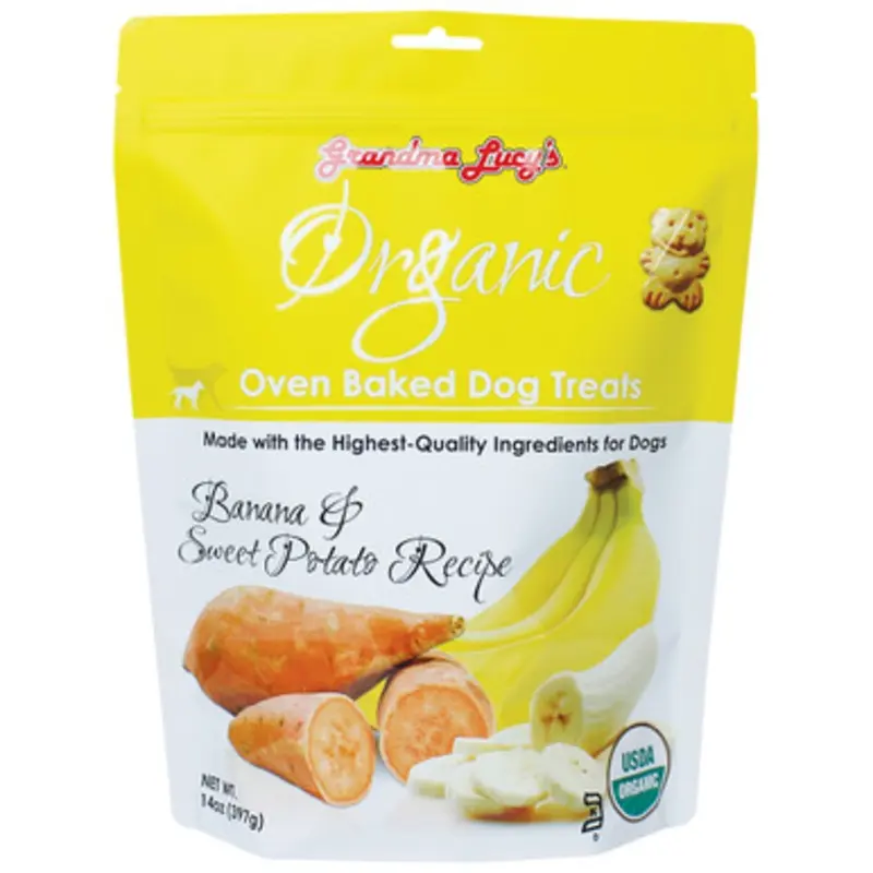 Grandma Lucy's Organic Banana & Sweet Potato Recipe Oven Baked Dog Treats 14 oz