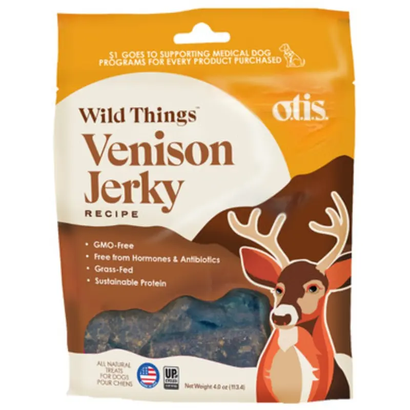O.t.i.s. Wild Things Venison Jerky Recipe Dog Treats 4 oz