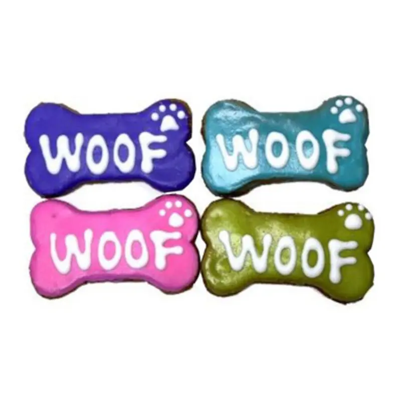 Pawsitively Gourmet Woof Bone Cookie Dog Treat, Assorted Colors 1 ct