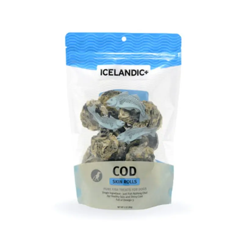 Icelandic+ Cod Skin Rolls Dog Treats 3 oz