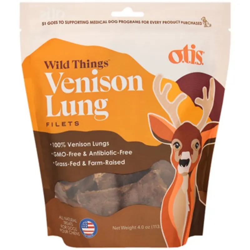 O.t.i.s. Wild Things Venison Lung Filets Dog Treats 4 oz