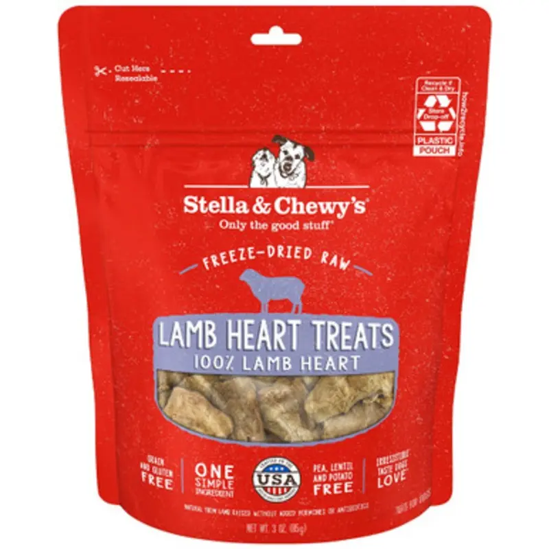Stella & Chewy's Freeze-Dried Raw Lamb Heart Dog Treats 3 oz